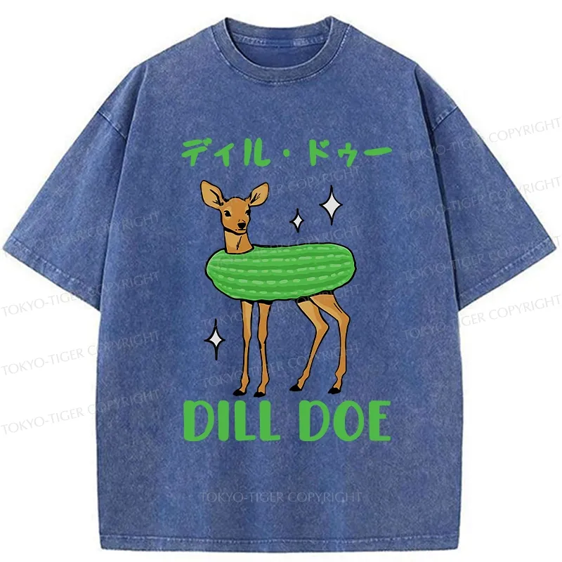 Tokyo-Tiger Dill Doe Funny Washed T-Shirt