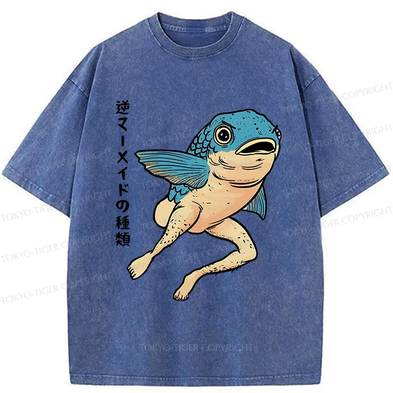 Tokyo-Tiger Types Of Reverse Mode Washed T-Shirt