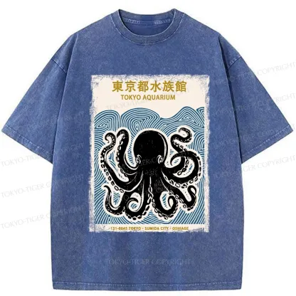 Tokyo-Tiger Tokyo Aquarium Japan Washed T-Shirt