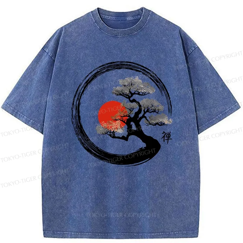 Tokyo-Tiger Vintage Bonsai Tree Washed T-Shirt