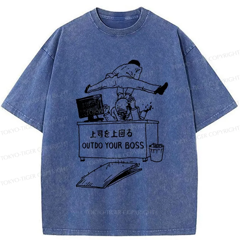 Tokyo-Tiger Outdo Your Boss Washed T-Shirt