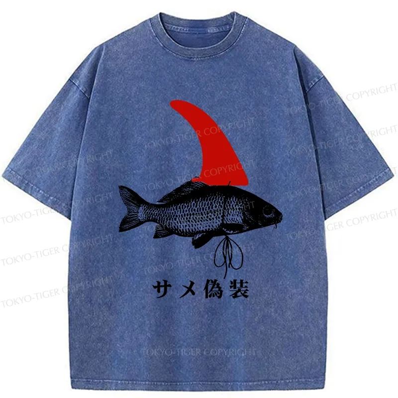 Tokyo-Tiger Camouflage Shark Washed T-Shirt