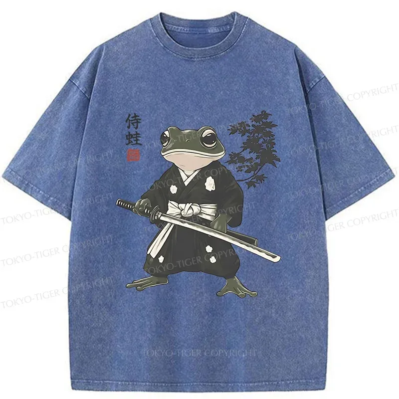 Tokyo-Tiger Samurai Frog Washed T-Shirt