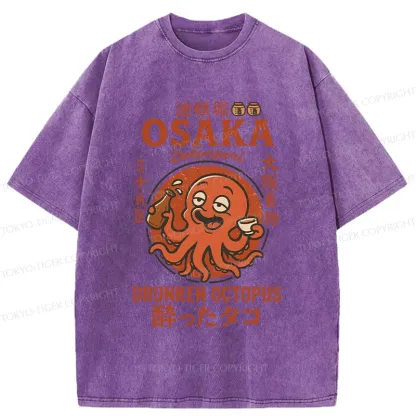 Tokyo-Tiger Dotonbori Octopu Washed T-Shirt