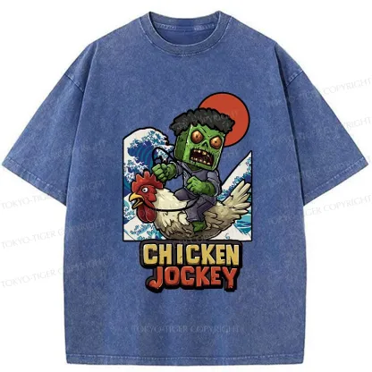 Tokyo-Tiger Chicken Jockey Washed T-Shirt