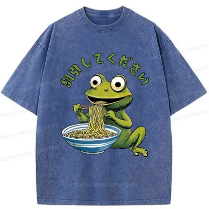 Tokyo-Tiger Please Give Frog A Discount Washed T-Shirt