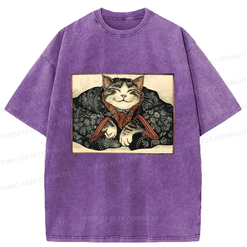 Tokyo-Tiger Kind Cat Washed T-Shirt