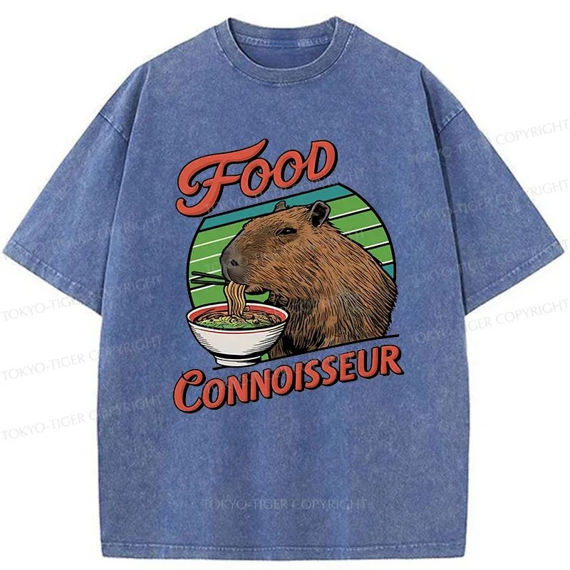Tokyo-Tiger Gourmet Connoisseur Washed T-Shirt