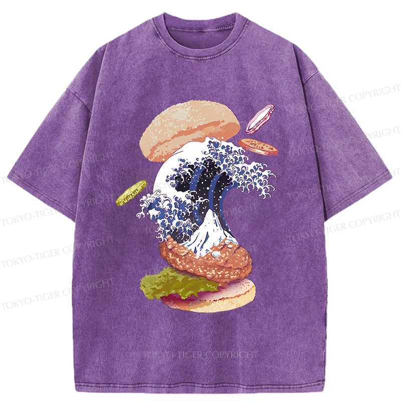 Tokyo-Tiger Delicious Burgers Washed T-Shirt