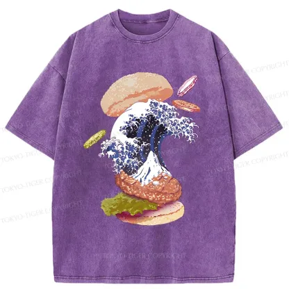 Tokyo-Tiger Delicious Burgers Washed T-Shirt