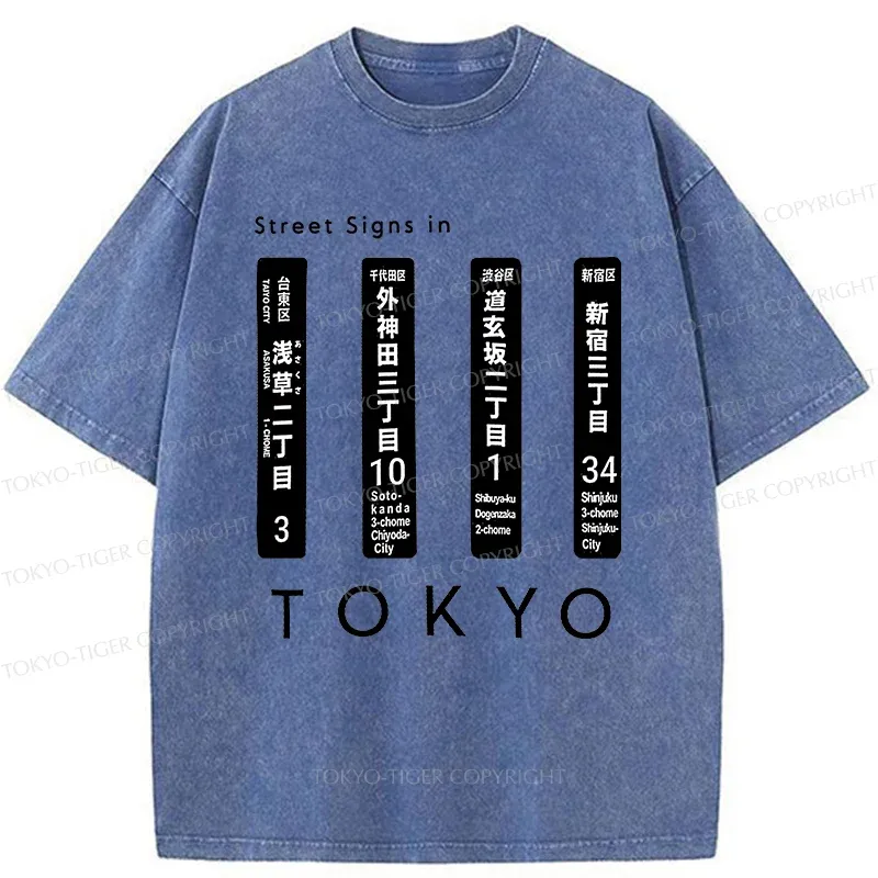 Tokyo-Tiger Tokyo Scenic Spot Washed T-Shirt