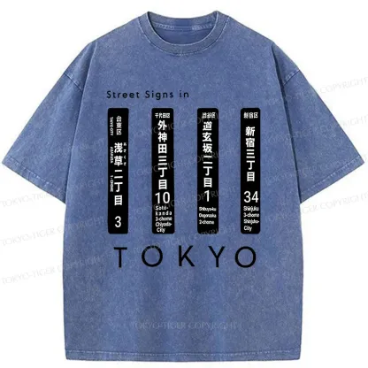 Tokyo-Tiger Tokyo Scenic Spot Washed T-Shirt