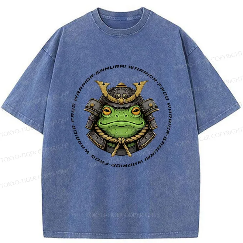 Tokyo-Tiger Serious Frog Warrior Washed T-Shirt
