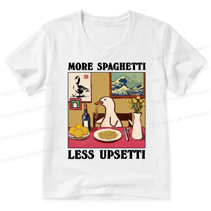 Tokyo-Tiger More Spaghetti Less Upsetti Goose V-Neck Classic T-Shirt