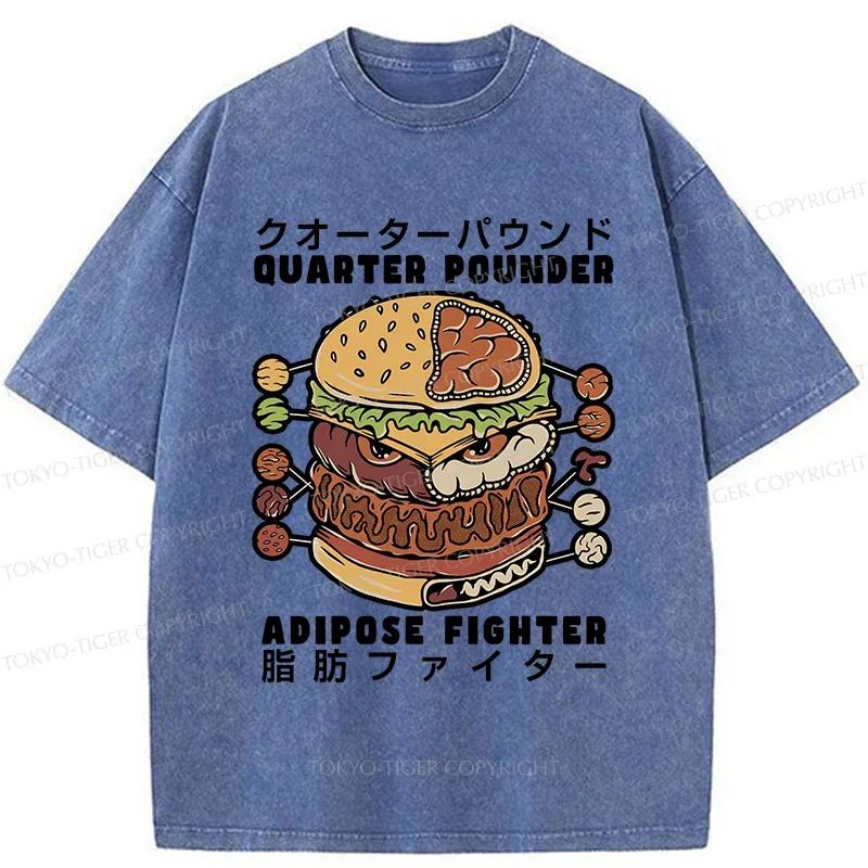 Tokyo-Tiger Big Mac Hamburger Washed T-Shirt