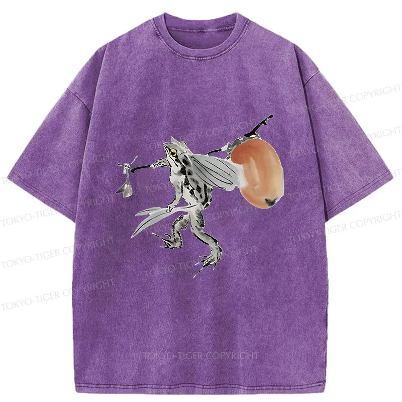 Tokyo-Tiger Frog About To Travel Washed T-Shirt