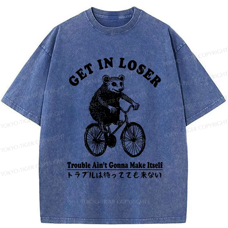 Tokyo-Tiger Get In Loser Opossum Washed T-Shirt