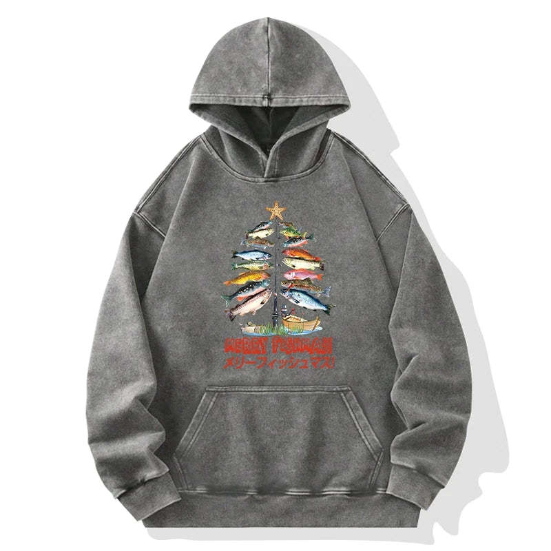 Tokyo-Tiger Christmas Tree Fish Washed Hoodie