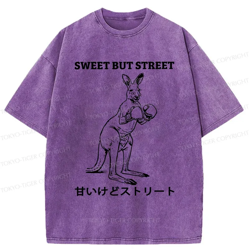 Tokyo-Tiger Funny Kangaroo Washed T-Shirt