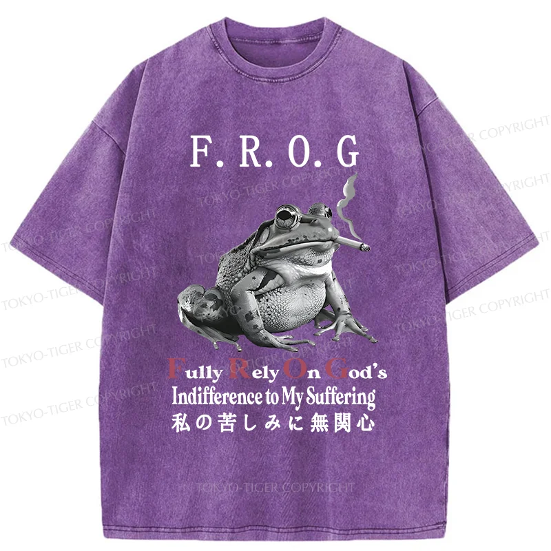 Tokyo-Tiger Indifferent Frog Washed T-Shirt