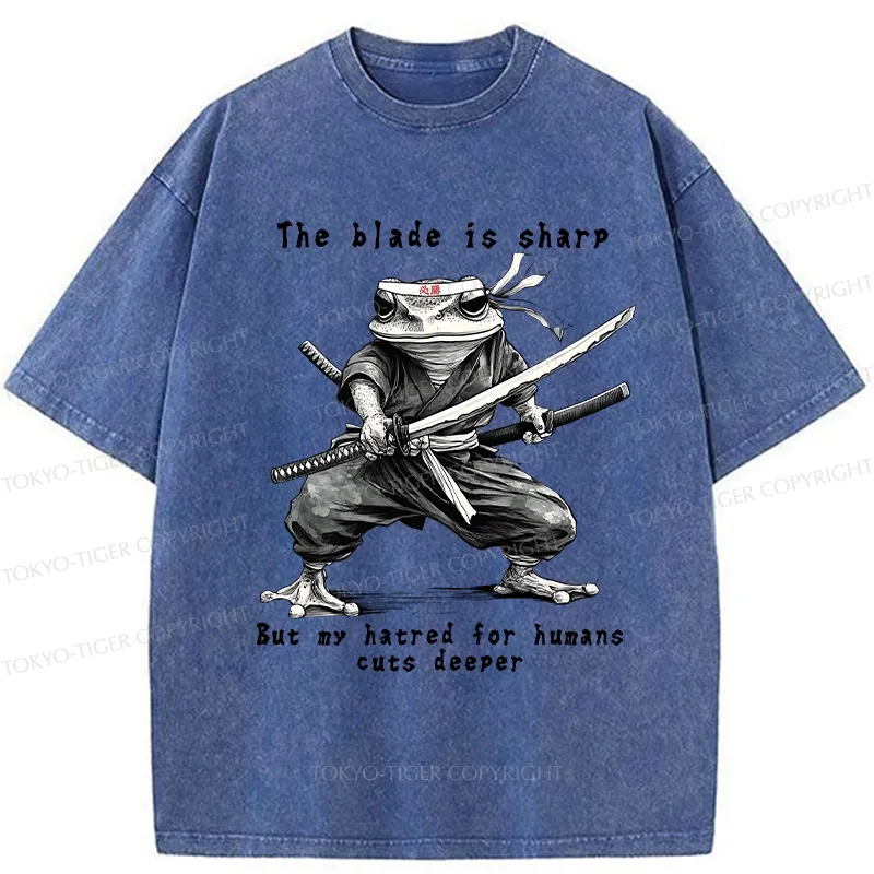 Tokyo-Tiger Attack Human Frog Ninja Washed T-Shirt