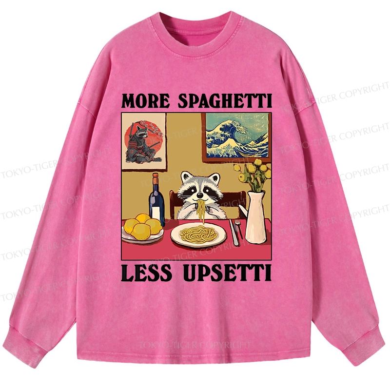 Tokyo-Tiger More Spaghetti Less Upsetti Japanese Washed Long Sleeve T-Shirt