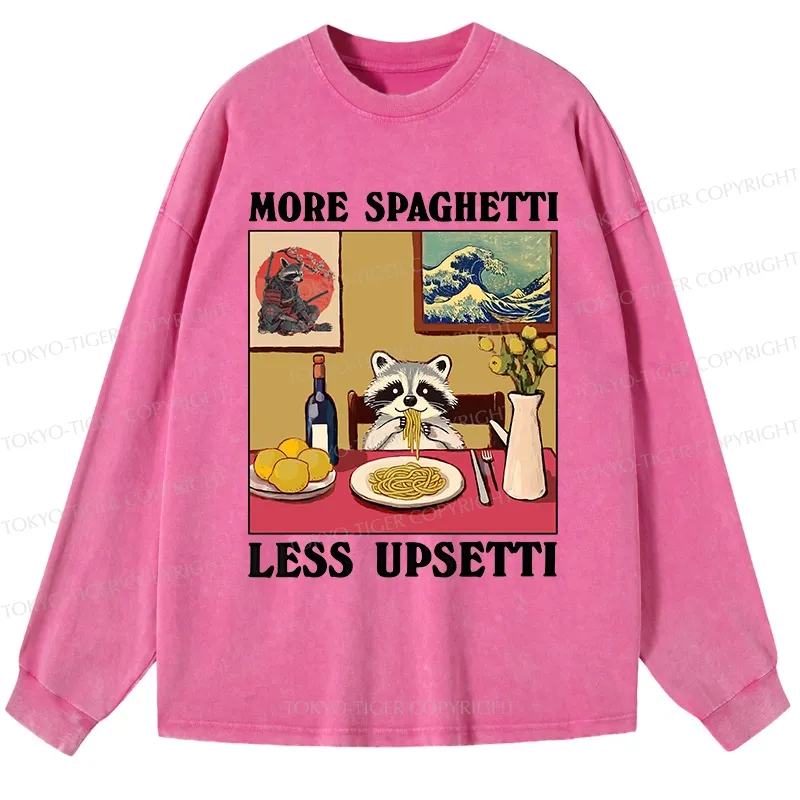 Tokyo-Tiger More Spaghetti Less Upsetti Japanese Washed Long Sleeve T-Shirt