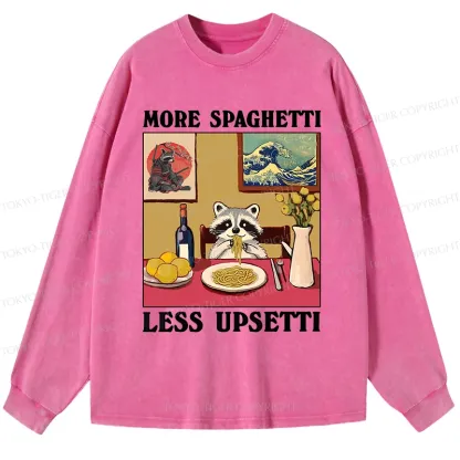 Tokyo-Tiger More Spaghetti Less Upsetti Japanese Washed Long Sleeve T-Shirt