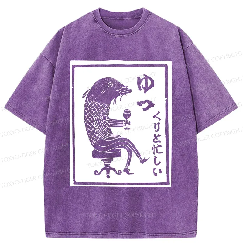 Tokyo-Tiger Retro Fishman Washed T-Shirt