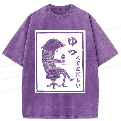 Tokyo-Tiger Retro Fishman Washed T-Shirt
