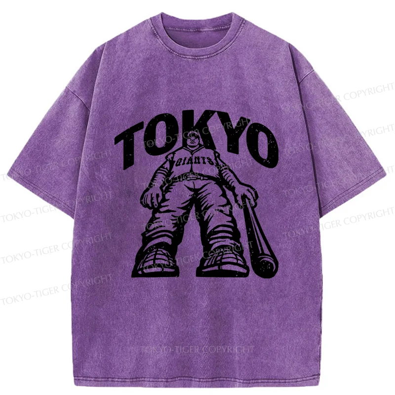 Tokyo-Tiger Japanese Baseball Washed T-Shirt