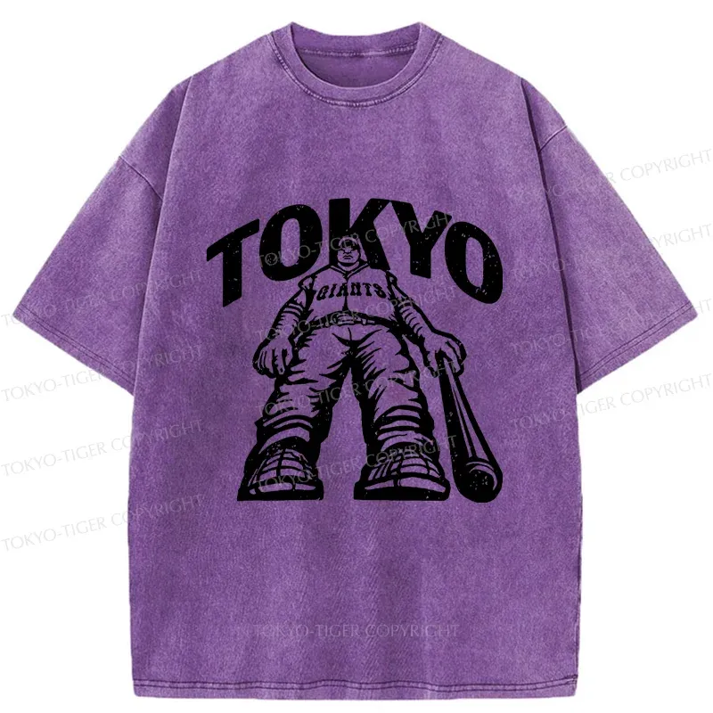 Tokyo-Tiger Japanese Baseball Washed T-Shirt