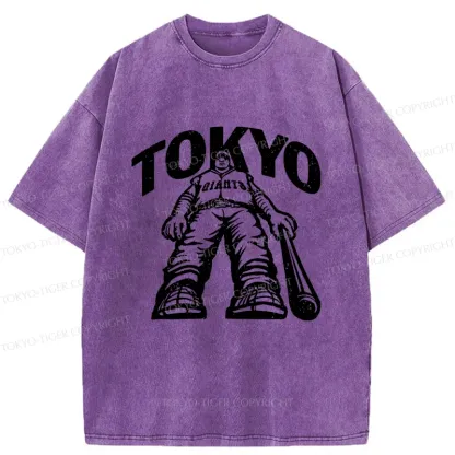 Tokyo-Tiger Japanese Baseball Washed T-Shirt