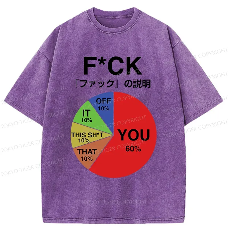 Tokyo-Tiger Proportion Of Main Word Combination Washed T-Shirt