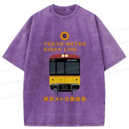 Tokyo-Tiger Tokyo Metro Ginza Line Washed T-Shirt