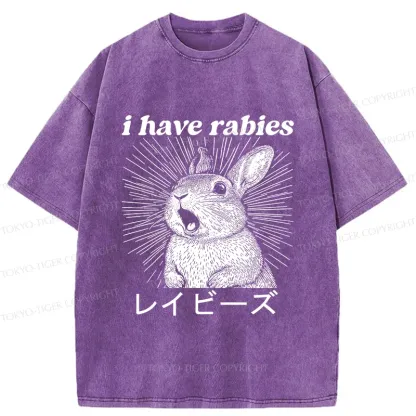 Tokyo-Tiger Funny Rabbit Washed T-Shirt