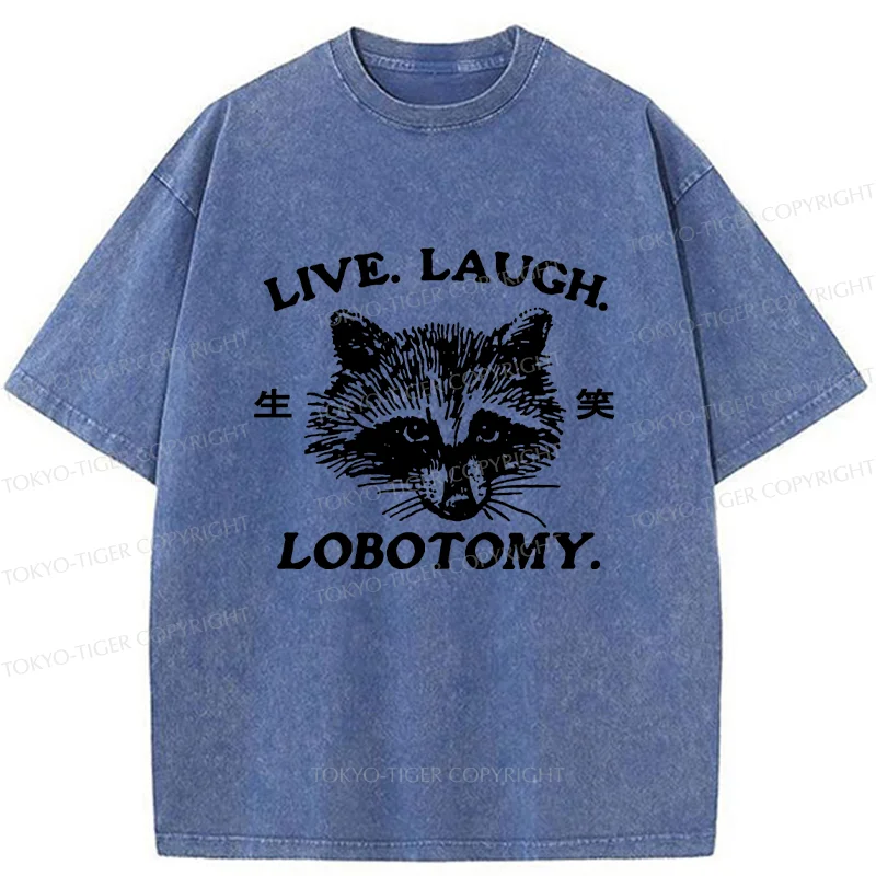 Tokyo-Tiger Funny Raccoon Washed T-Shirt