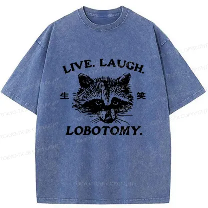 Tokyo-Tiger Funny Raccoon Washed T-Shirt