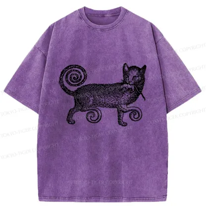 Tokyo-Tiger Cat That Caught The Mouse Washed T-Shirt