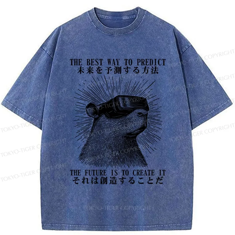 Tokyo-Tiger How To Predict The Future Washed T-Shirt