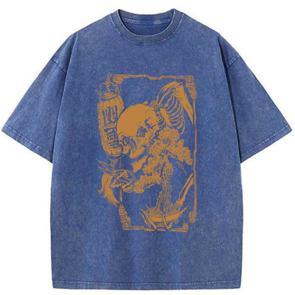 Tokyo-Tiger Bonsai Enthusiast Skeleton Washed T-Shirt