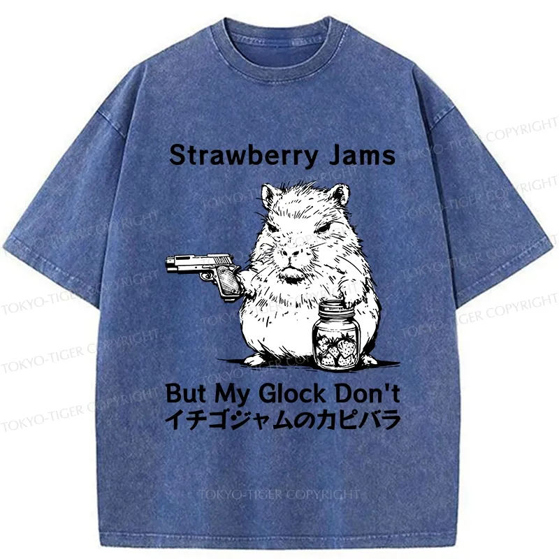 Tokyo-Tiger Strawberry Jams Capybara Washed T-Shirt