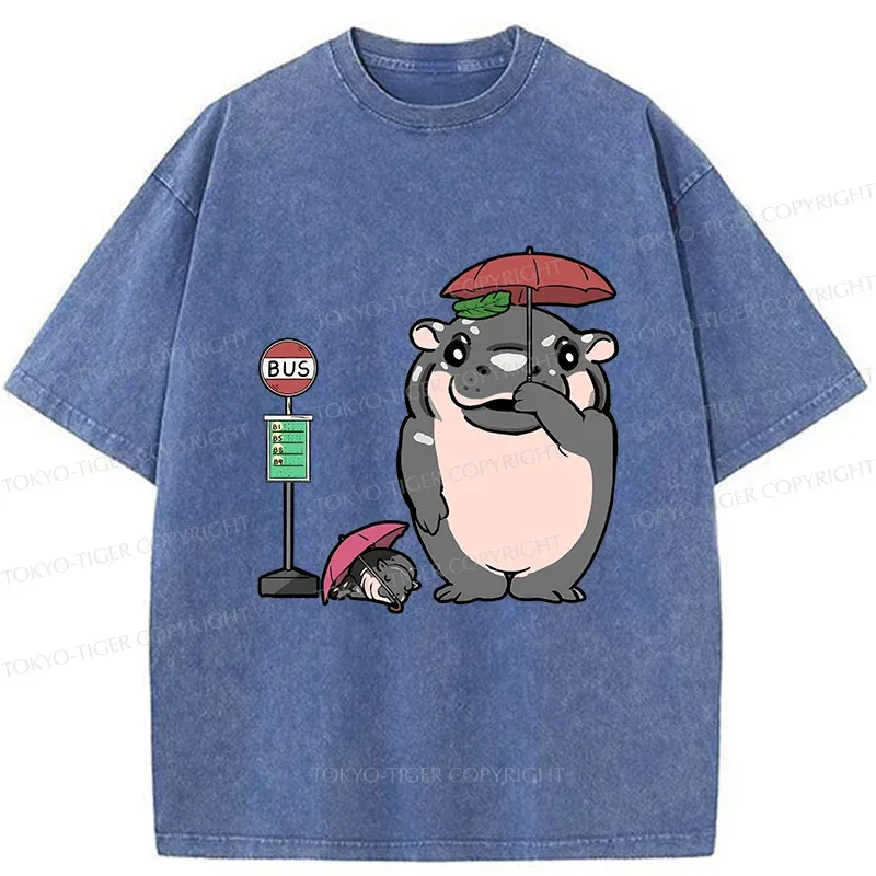 Tokyo-Tiger My Neighbor Moo Deng Washed T-Shirt
