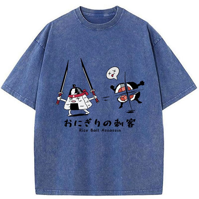 Tokyo-Tiger Rice Ball Assassin Washed T-Shirt