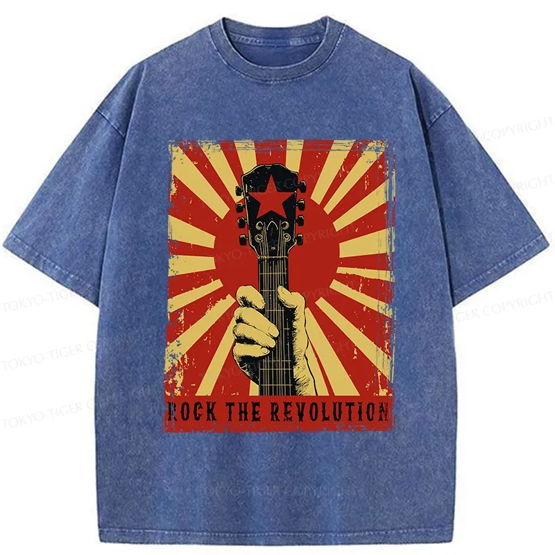 Tokyo-Tiger Revolutionary Rock Guitar Washed T-Shirt