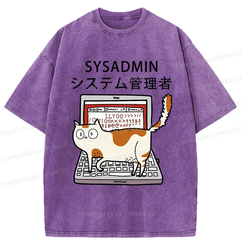 Tokyo-Tiger Naughty Cat Japan Washed T-Shirt