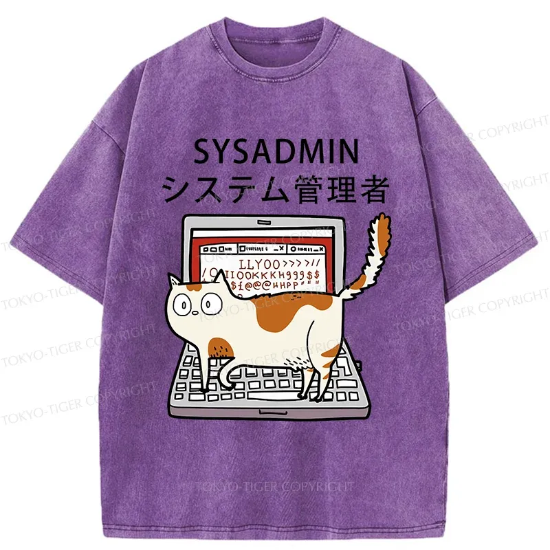 Tokyo-Tiger Naughty Cat Japan Washed T-Shirt