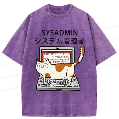 Tokyo-Tiger Naughty Cat Japan Washed T-Shirt