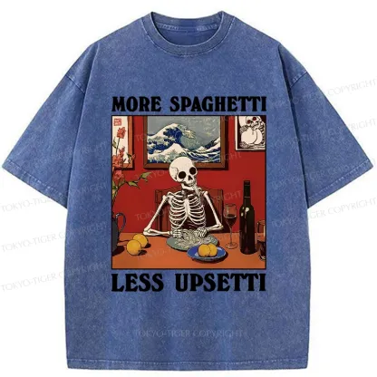 Tokyo-Tiger More Spaghetti Less Upsetti Skeleton Washed T-Shirt