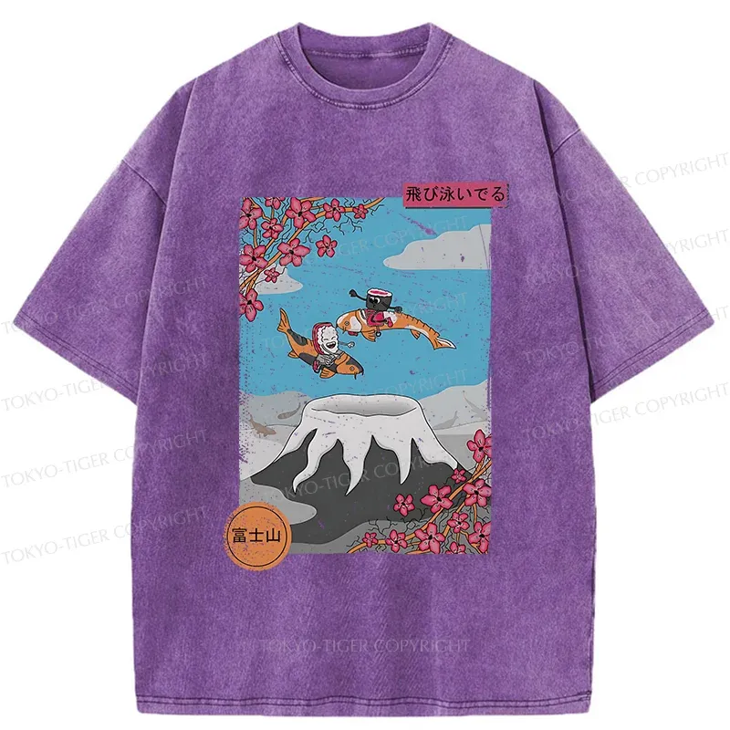 Tokyo-Tiger Mount Fuji Trip Washed T-Shirt
